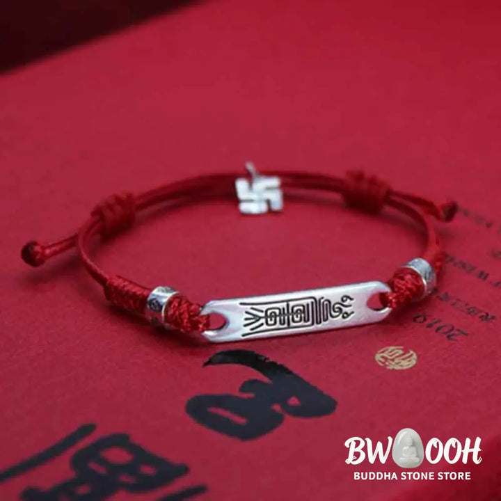 Buddha Stones 925 Sterling Silver Red String Luck Strength Braid Bracelet - BWOOOH - Bracelet