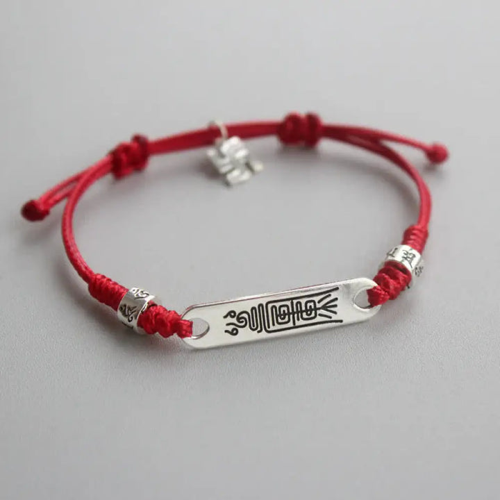 BWOOOH 925 Sterling Silver Red String Luck Strength Braid Bracelet - BWOOOH - Men / Red(Wrist Circumference