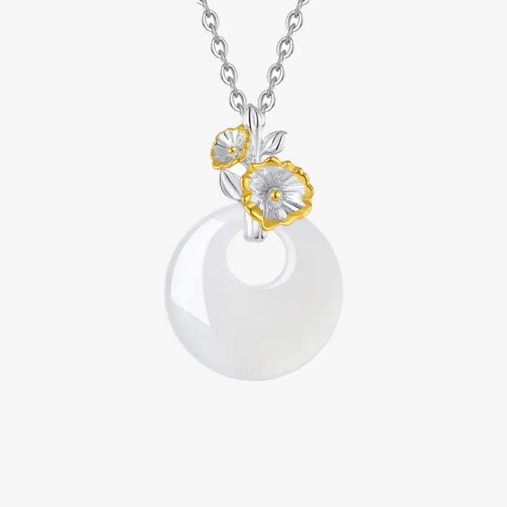 Buddha Stones 925 Sterling Silver Round Chalcedony Twelve Months Flower Harmony Necklace Pendant - BWOOOH - Sunflower