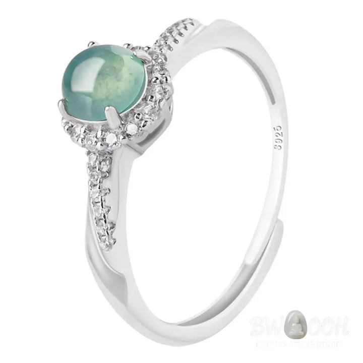 Buddha Stones 925 Sterling Silver Round Jade Luck Prosperity Adjustable Ring - BWOOOH - Jade(Prosperity♥Abundance)