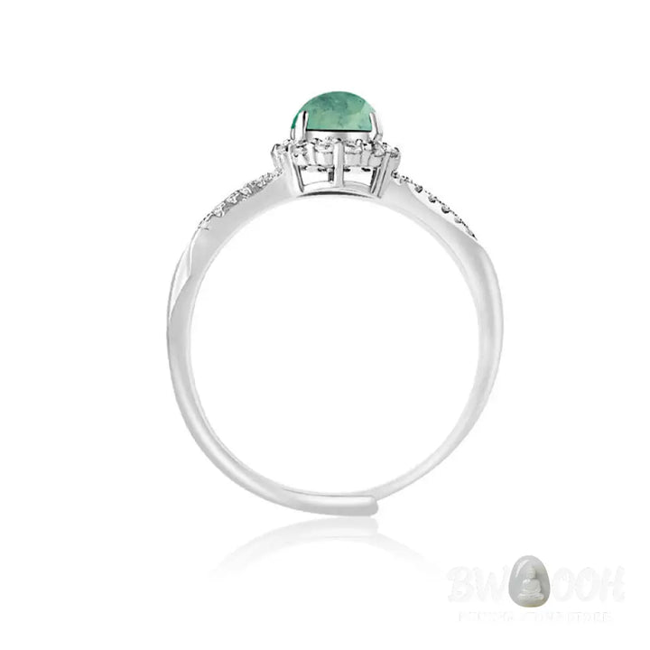 Buddha Stones 925 Sterling Silver Round Jade Luck Prosperity Adjustable Ring - BWOOOH - Jade(Prosperity♥Abundance)