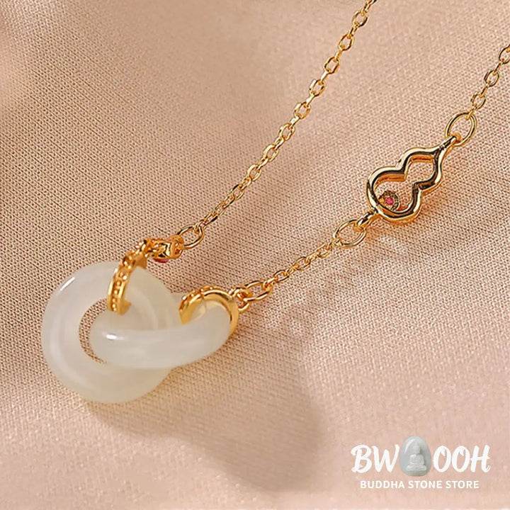 Buddha Stones 925 Sterling Silver Round Jade Luck Prosperity Necklace Chain Pendant - BWOOOH - Necklaces &amp; Pendants