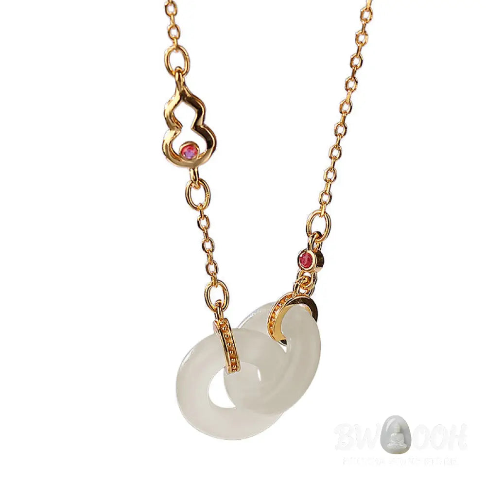 Buddha Stones 925 Sterling Silver Round Jade Luck Prosperity Necklace Chain Pendant - BWOOOH - Necklaces &amp; Pendants
