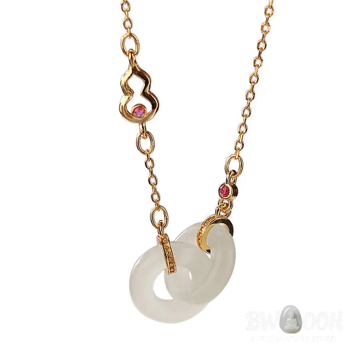 Buddha Stones 925 Sterling Silver Round Jade Luck Prosperity Necklace Chain Pendant - BWOOOH - Necklaces &amp; Pendants
