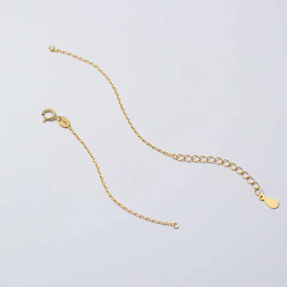 Buddha Stones 925 Sterling Silver Semi-finished Chain Blessing Bracelet - BWOOOH - Gold - Bracelet