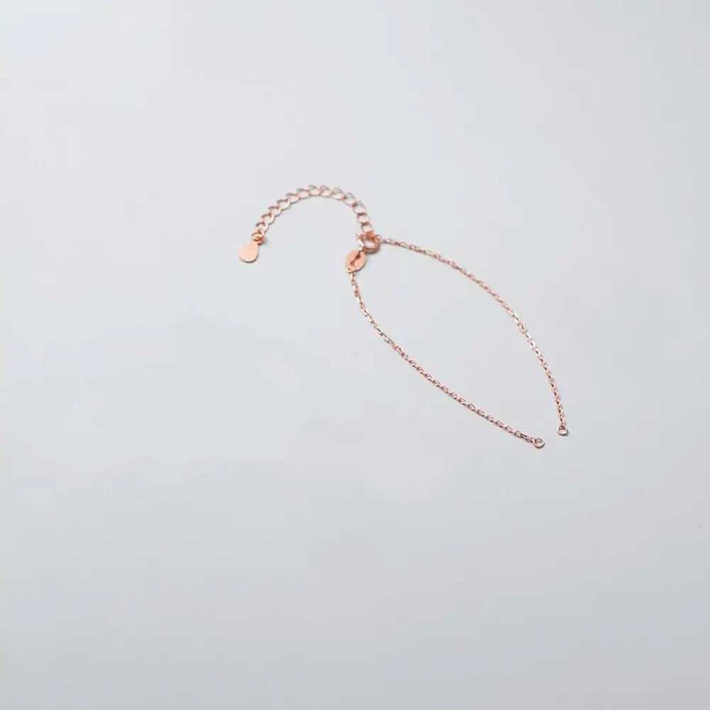 Buddha Stones 925 Sterling Silver Semi-finished Chain Blessing Bracelet - BWOOOH - Rose Gold - Bracelet