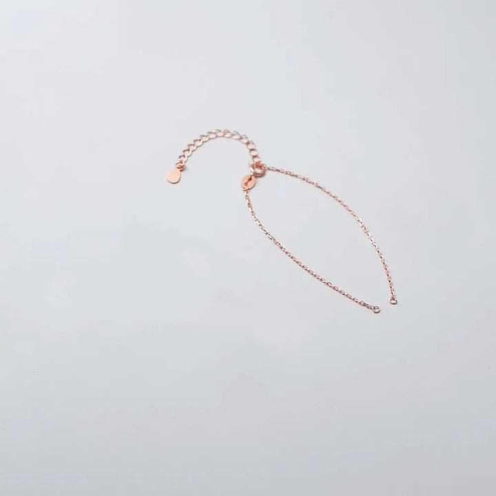 Buddha Stones 925 Sterling Silver Semi-finished Chain Blessing Bracelet - BWOOOH - Rose Gold - Bracelet