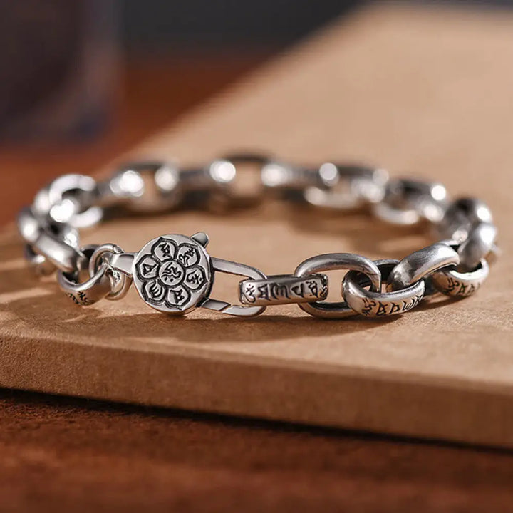 BWOOOH 925 Sterling Silver Six True Words Wisdom Calm Bracelet - BWOOOH - 18cm fit for Wrist Circumference