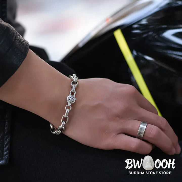 Buddha Stones 925 Sterling Silver Six True Words Wisdom Calm Bracelet - BWOOOH - Bracelet