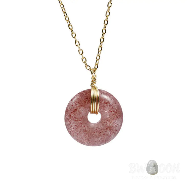 Buddha Stones 925 Sterling Silver Strawberry Quartz Healing Positive Necklace - BWOOOH - Necklaces &amp; Pendants