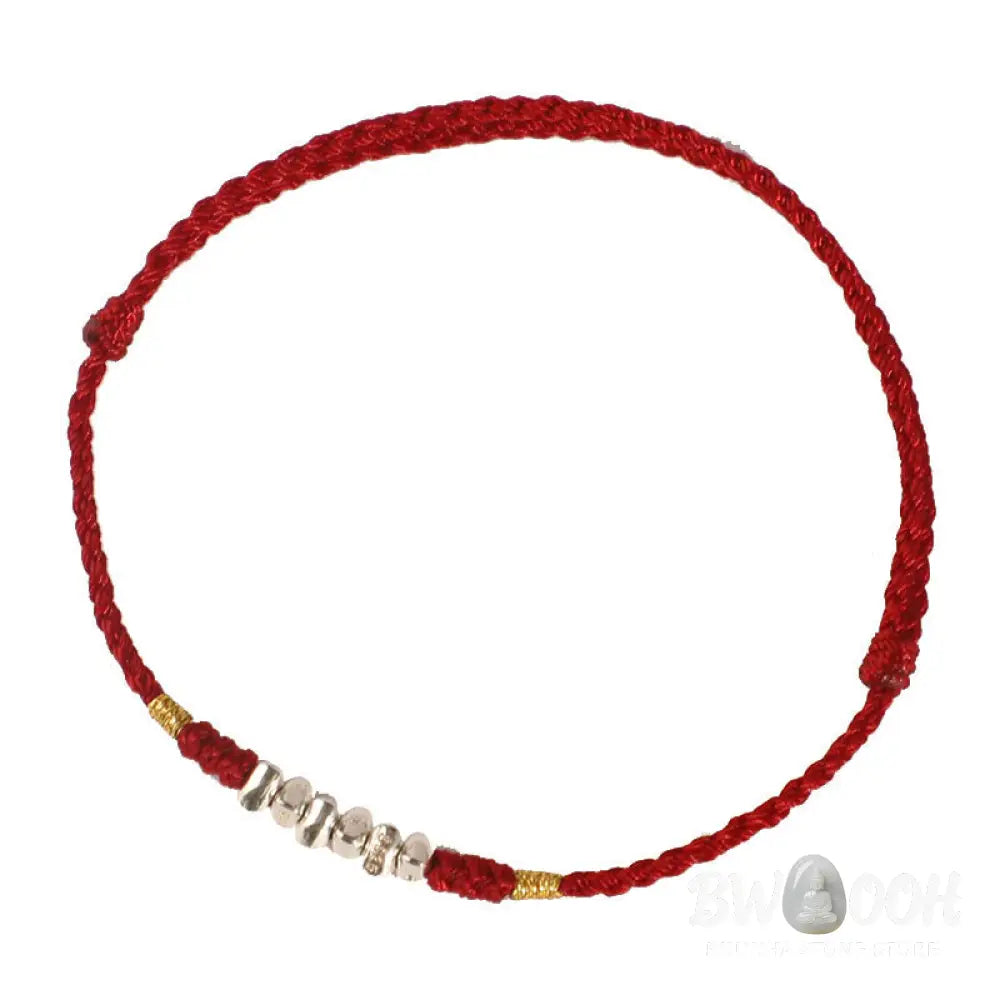 Buddha Stones 925 Sterling Silver String Protection Luck Ultra-Thin Braided Bracelet Anklet - Bracelet Anklet