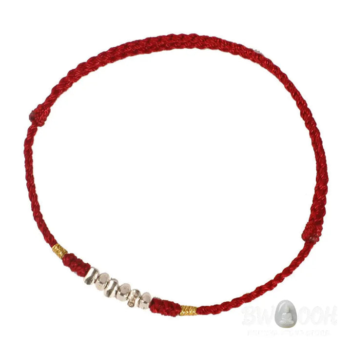 Buddha Stones 925 Sterling Silver String Protection Luck Ultra-Thin Braided Bracelet Anklet - Bracelet Anklet