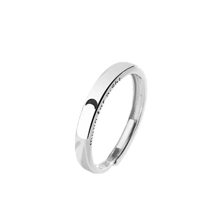Buddha Stones 925 Sterling Silver Sun Moon Protection Adjustable Couple Ring - BWOOOH - Women (Moon) - Ring