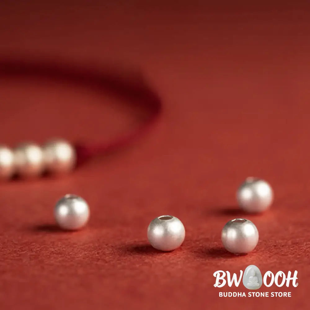 Buddha Stones 925 Sterling Silver Three Beads Protection String Bracelet Anklet - BWOOOH - Bracelet Anklet