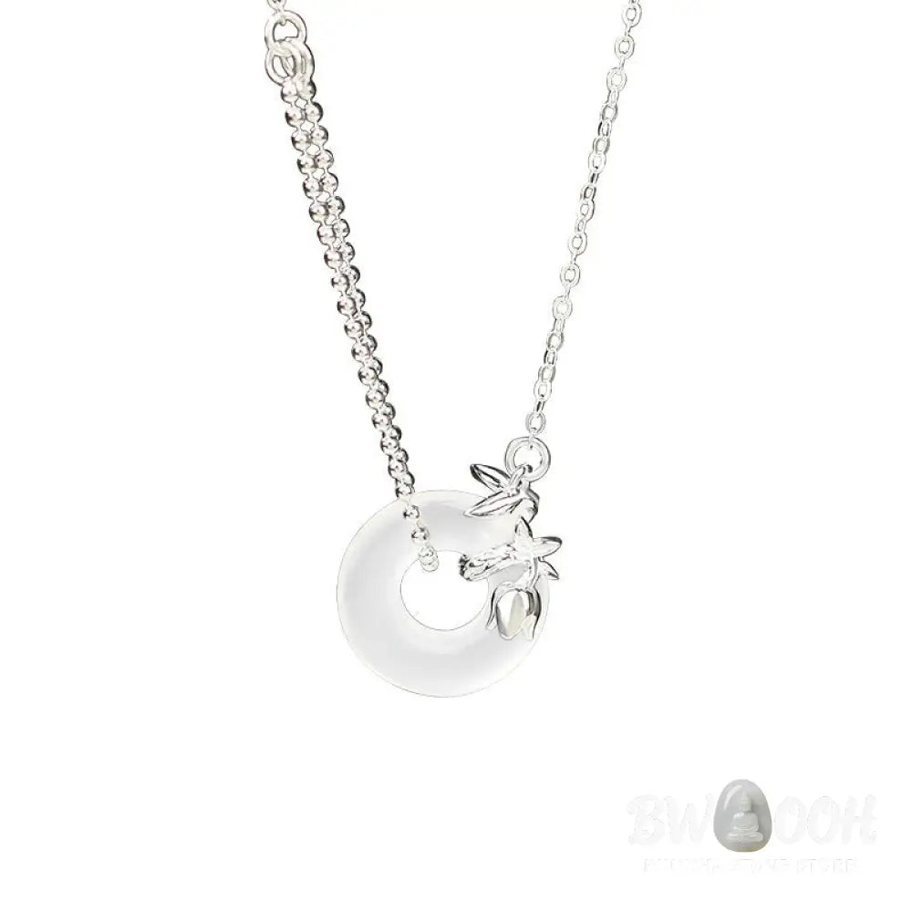 Buddha Stones 925 Sterling Silver Tulip Chalcedony Peace Buckle Fortune Necklace Pendant - BWOOOH - Tulip Peace Buckle