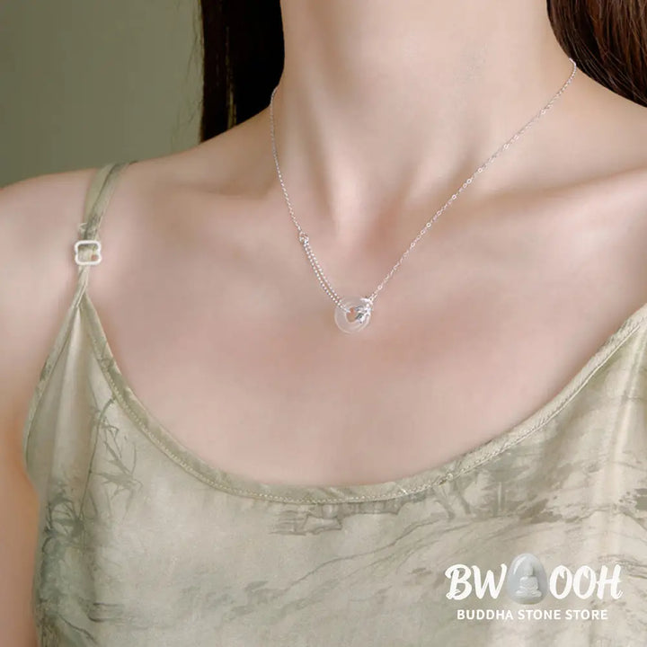 Buddha Stones 925 Sterling Silver Tulip Chalcedony Peace Buckle Fortune Necklace Pendant - BWOOOH - Tulip Peace Buckle