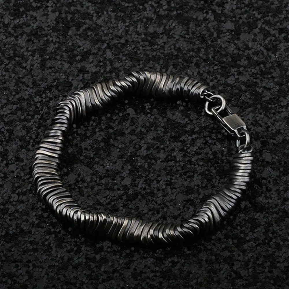 Buddha Stones 925 Sterling Silver Vintage Twisted Design Wealth Healing Chain Bracelet - 14-15cm - Bracelet