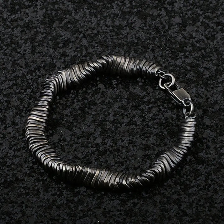 Buddha Stones 925 Sterling Silver Vintage Twisted Design Wealth Healing Chain Bracelet - 14-15cm - Bracelet