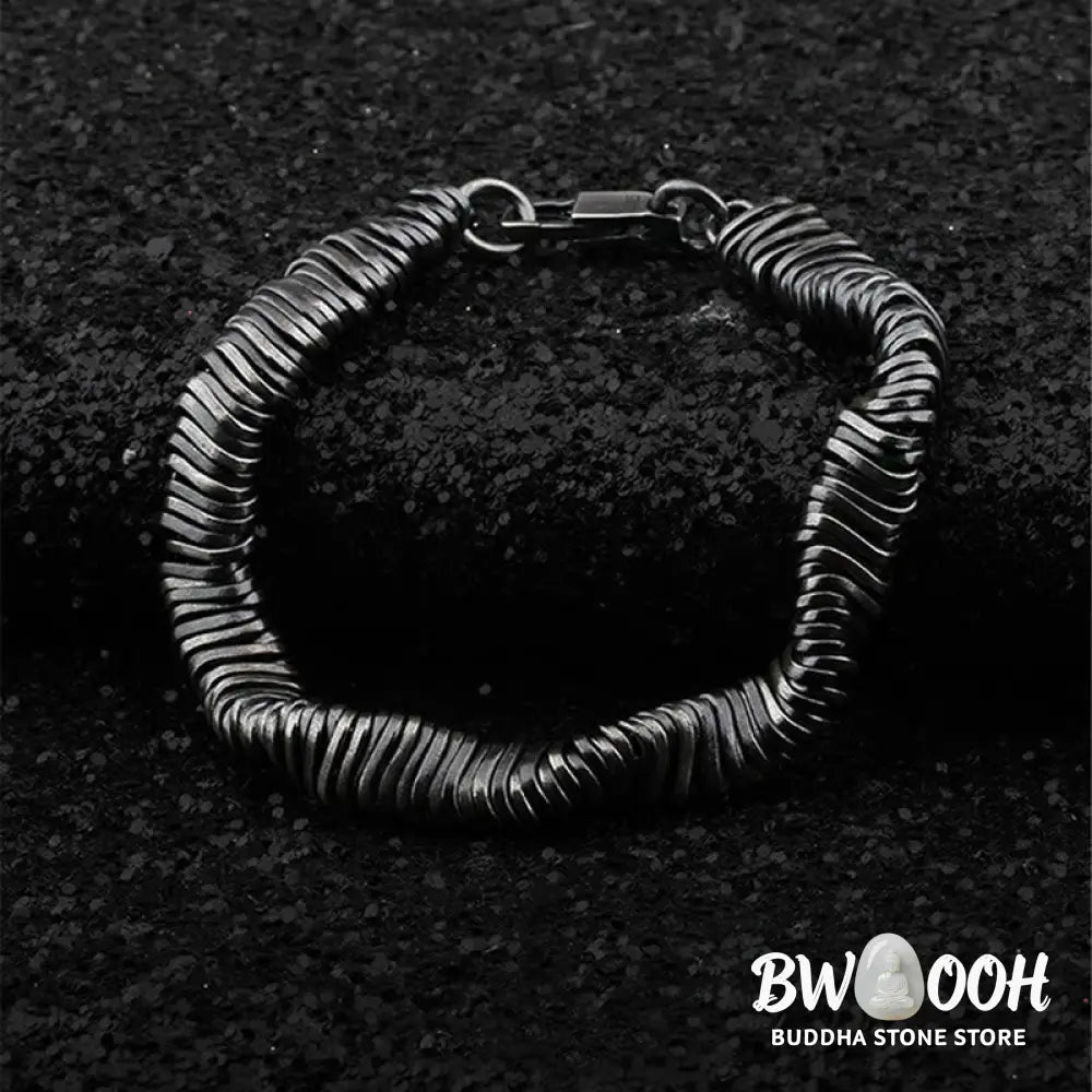 Buddha Stones 925 Sterling Silver Vintage Twisted Design Wealth Healing Chain Bracelet - Bracelet
