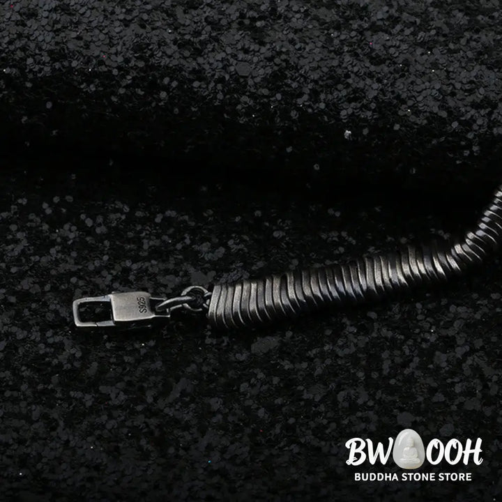 Buddha Stones 925 Sterling Silver Vintage Twisted Design Wealth Healing Chain Bracelet - Bracelet