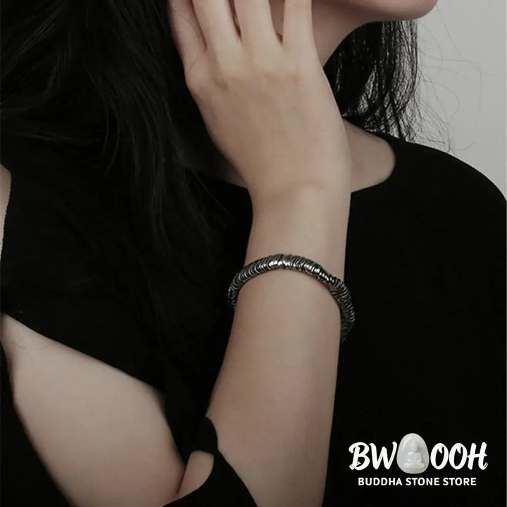 Buddha Stones 925 Sterling Silver Vintage Twisted Design Wealth Healing Chain Bracelet - Bracelet