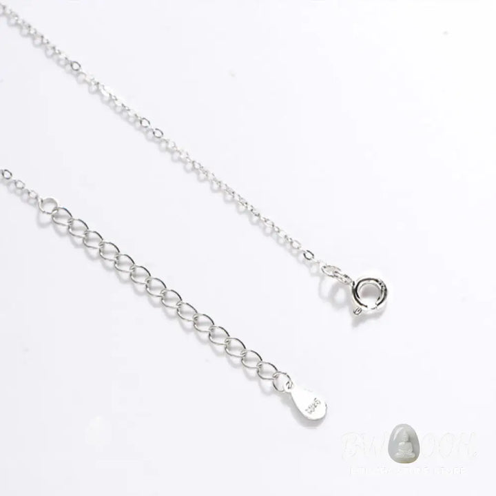 Buddha Stones 925 Sterling Silver White Agate Fu Character Happiness Luck Necklace Pendant - BWOOOH - Necklaces &amp;
