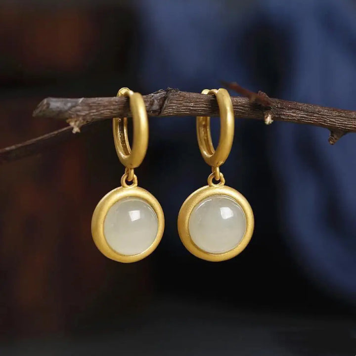BWOOOH 925 Sterling Silver White Jade Agate Prosperity Earrings — Sterling Silver jade bracelet for spiritual healing and ...