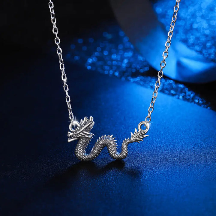 BWOOOH 925 Sterling Silver Year Of The Dragon Auspicious Dragon Protection Chain Necklace Pendant