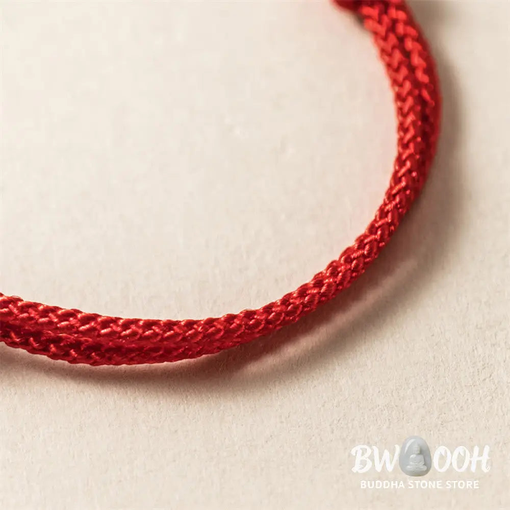 Buddha Stones 925 Sterling Silver Year of the Dragon Luck Strength Red Rope Bracelet - BWOOOH - Bracelet