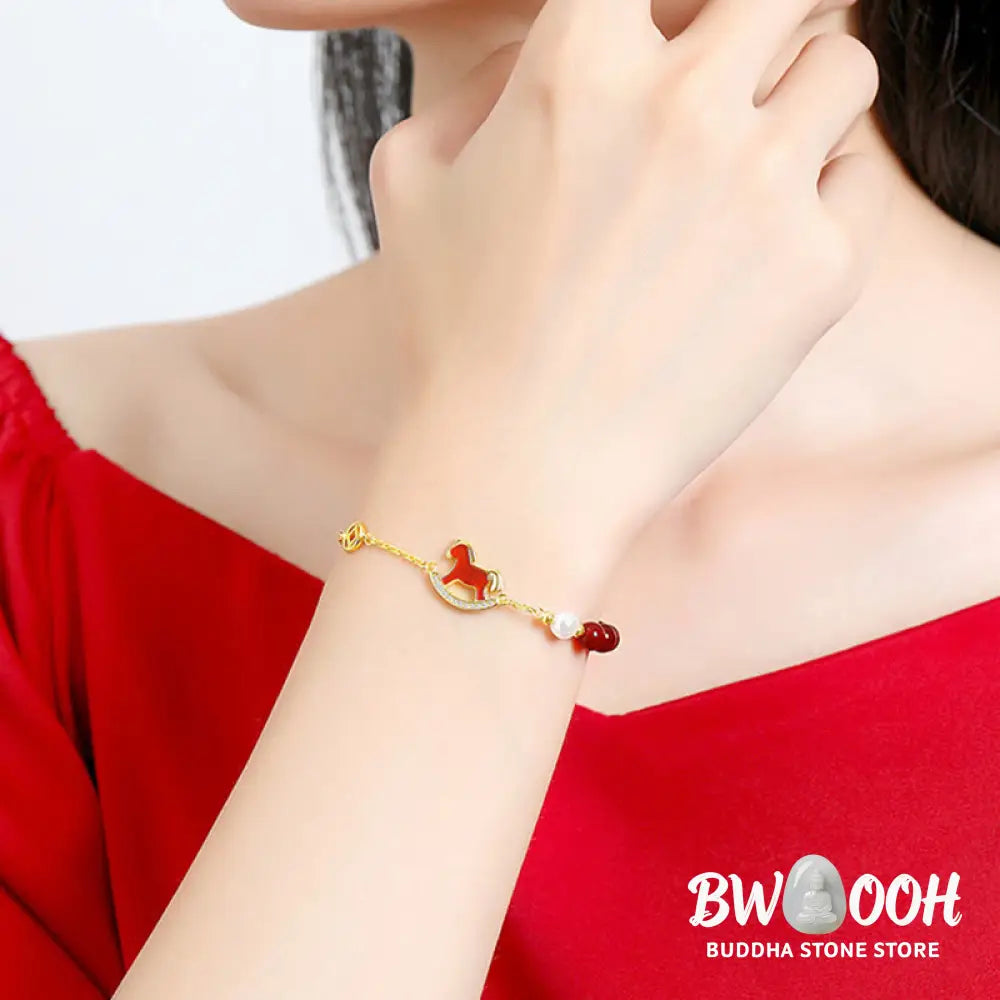 Buddha Stones 925 Sterling Silver Year Of The Horse Design Red Agate Confidence Earrings - Earrings