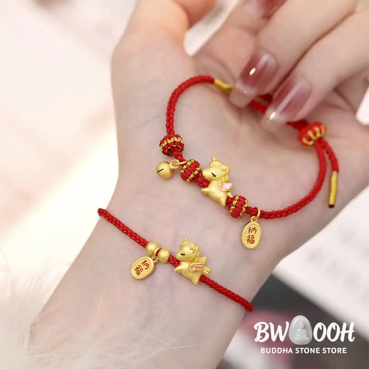 Buddha Stones 925 Sterling Silver Year Of The Horse Lucky Fortune Red String Strength Bracelet - Bracelet