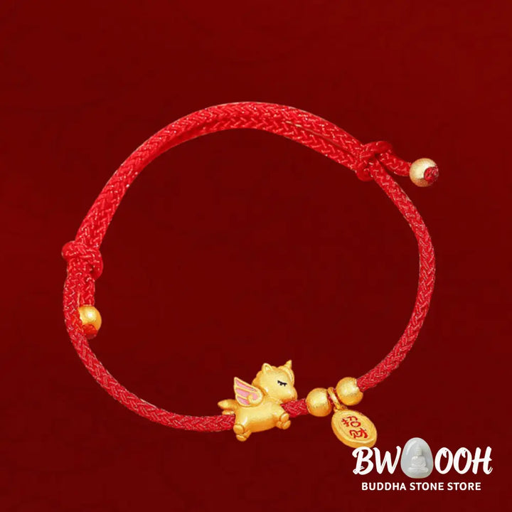 Buddha Stones 925 Sterling Silver Year Of The Horse Lucky Fortune Red String Strength Bracelet - Bracelet
