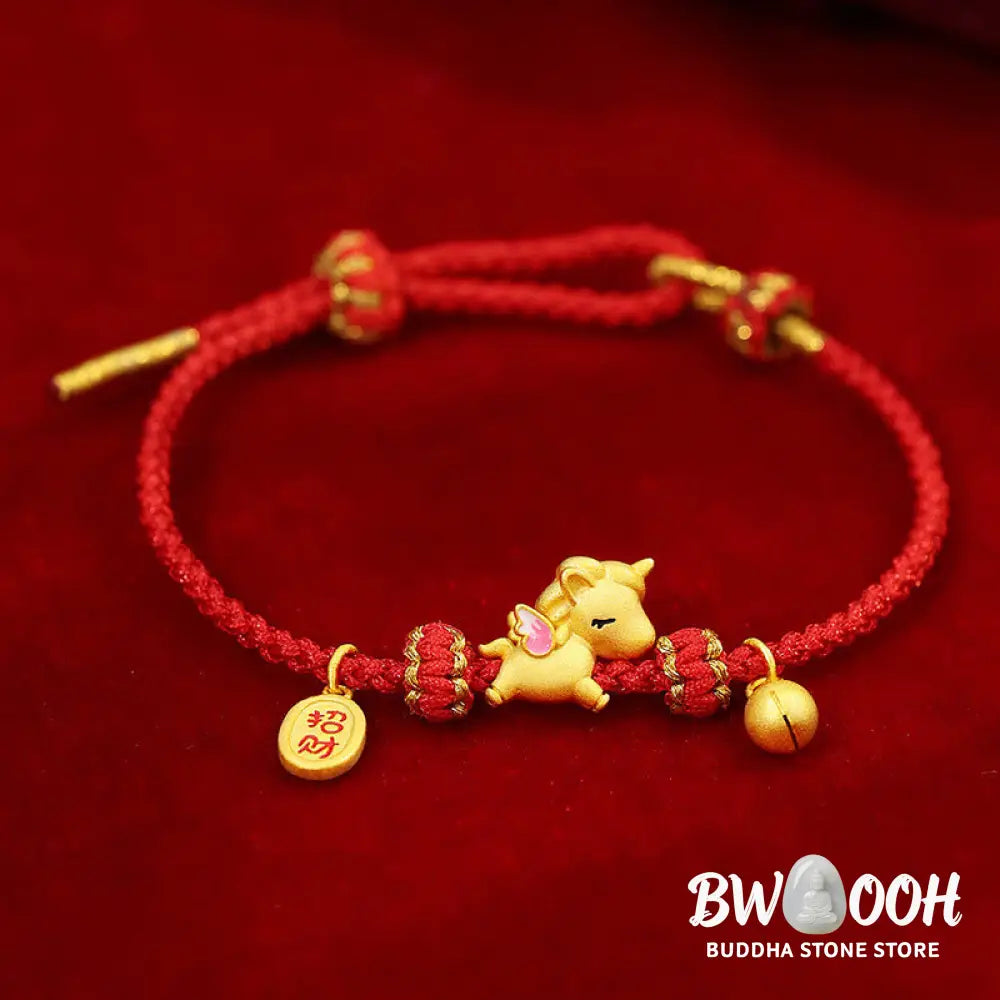 Buddha Stones 925 Sterling Silver Year Of The Horse Lucky Fortune Red String Strength Bracelet - Bracelet