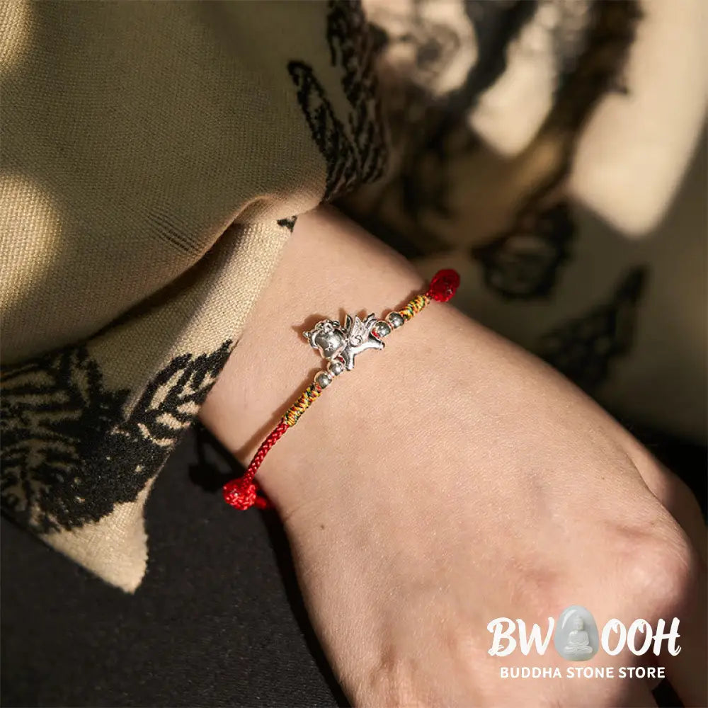 Buddha Stones 925 Sterling Silver Year Of The Horse Prosperity String Bracelet - Bracelet
