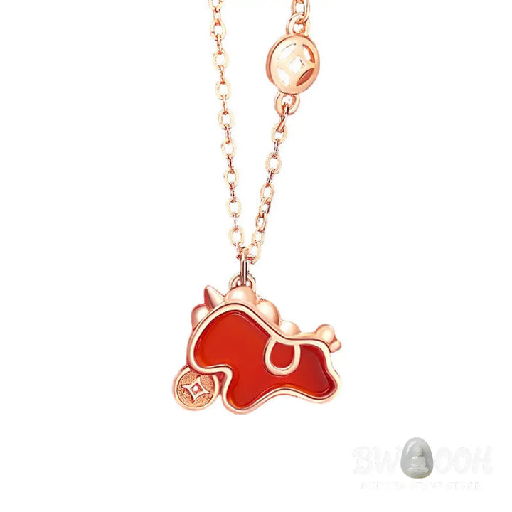 Buddha Stones 925 Sterling Silver Year Of The Horse Red String Red Agate Coin Charm Luck Bracelet - Bracelet