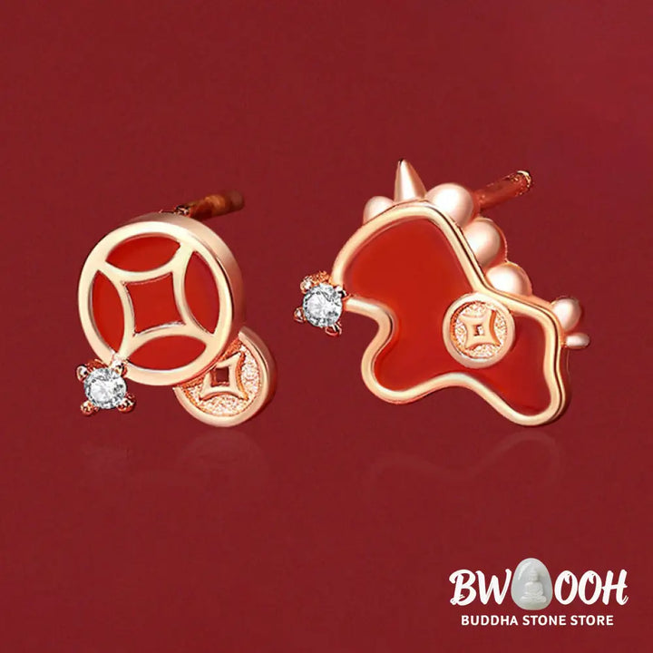 Buddha Stones 925 Sterling Silver Year Of The Horse Red String Red Agate Coin Charm Luck Bracelet - Bracelet