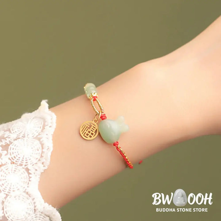 Buddha Stones 925 Sterling Silver Year of the Rabbit Hetian Jade Happiness Luck Red String Bracelet - BWOOOH - Hetian