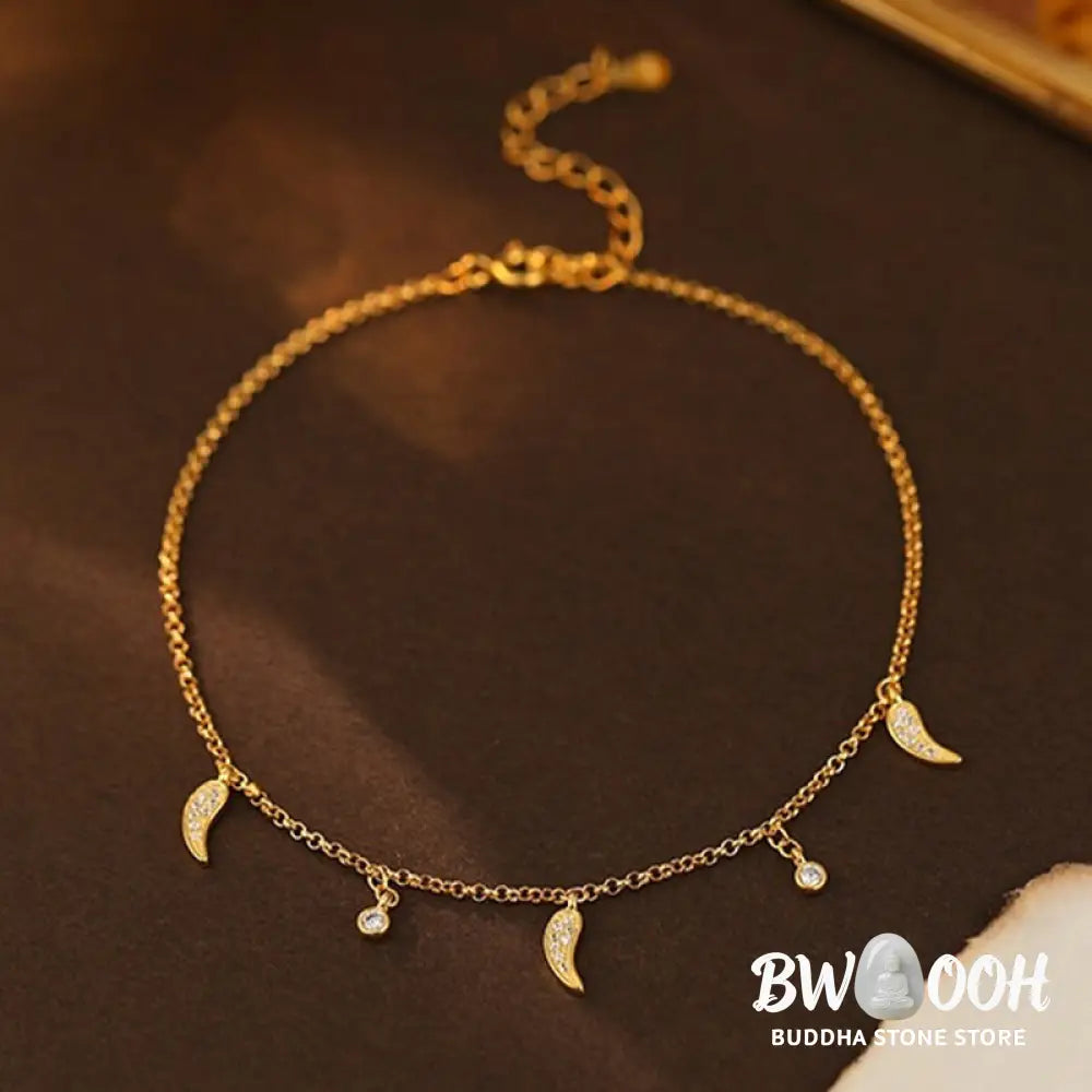 Buddha Stones 925 Sterling Silver Zircon Little Pepper Charm Protection Anklet - Anklet