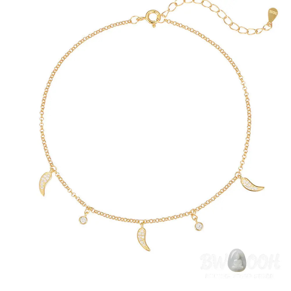 Buddha Stones 925 Sterling Silver Zircon Little Pepper Charm Protection Anklet - Anklet