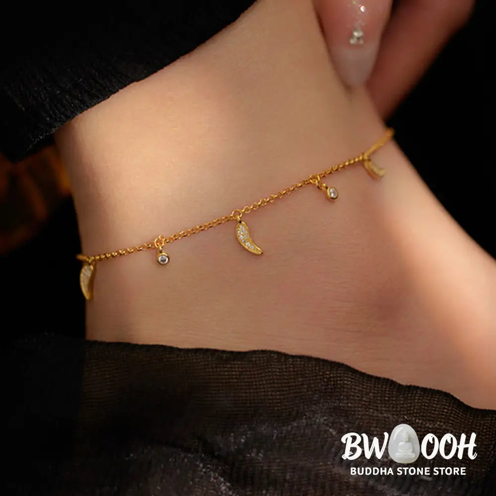 Buddha Stones 925 Sterling Silver Zircon Little Pepper Charm Protection Anklet - Anklet