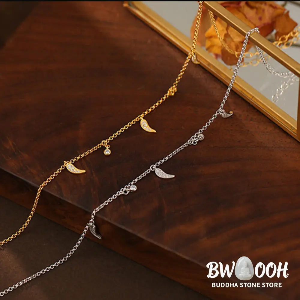 Buddha Stones 925 Sterling Silver Zircon Little Pepper Charm Protection Anklet - Anklet