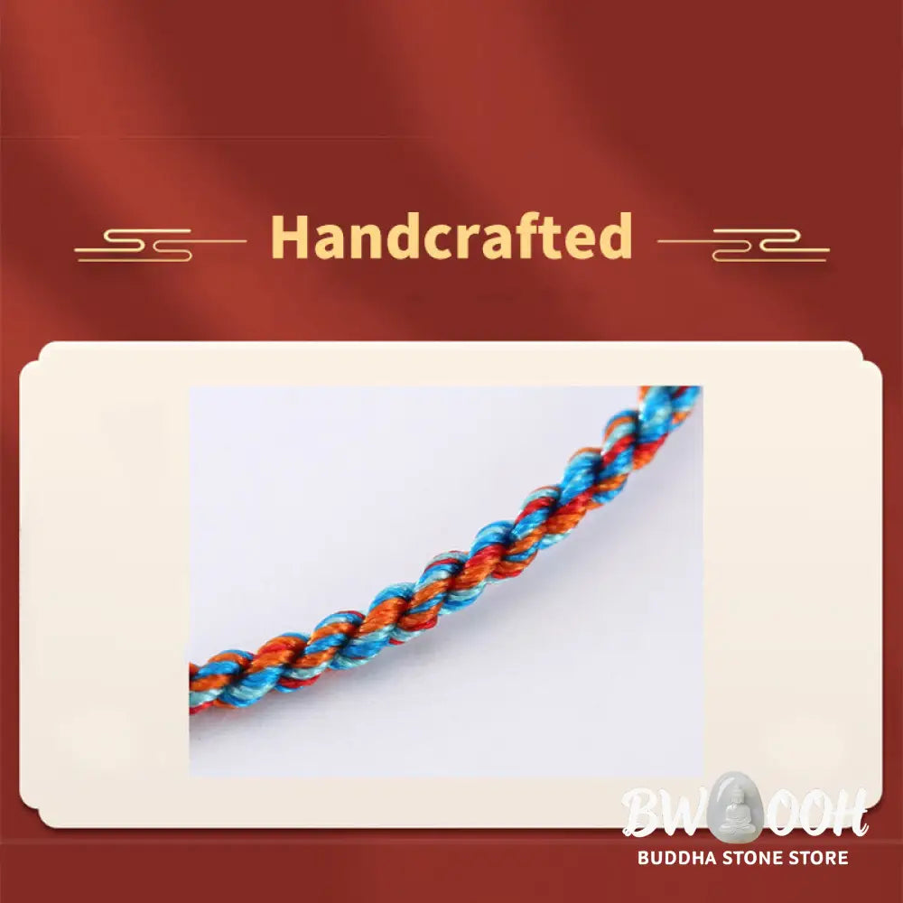 Buddha Stones 925 Sterling Silver Zongzi Pattern Luck Multicolored Handcrafted Bracelet - BWOOOH - Bracelet