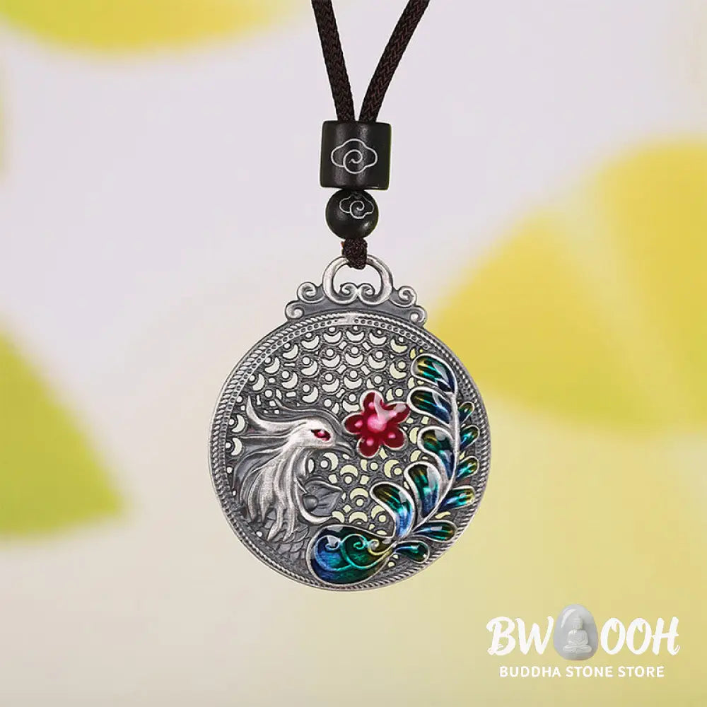 Buddha Stones 990 Sterling Silver Phoenix Luck Protection Necklace Pendant - BWOOOH - Phoenix(Luck♥Strength)