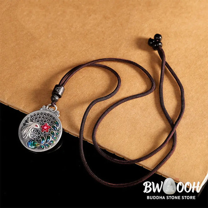 Buddha Stones 990 Sterling Silver Phoenix Luck Protection Necklace Pendant - BWOOOH - Phoenix(Luck♥Strength)
