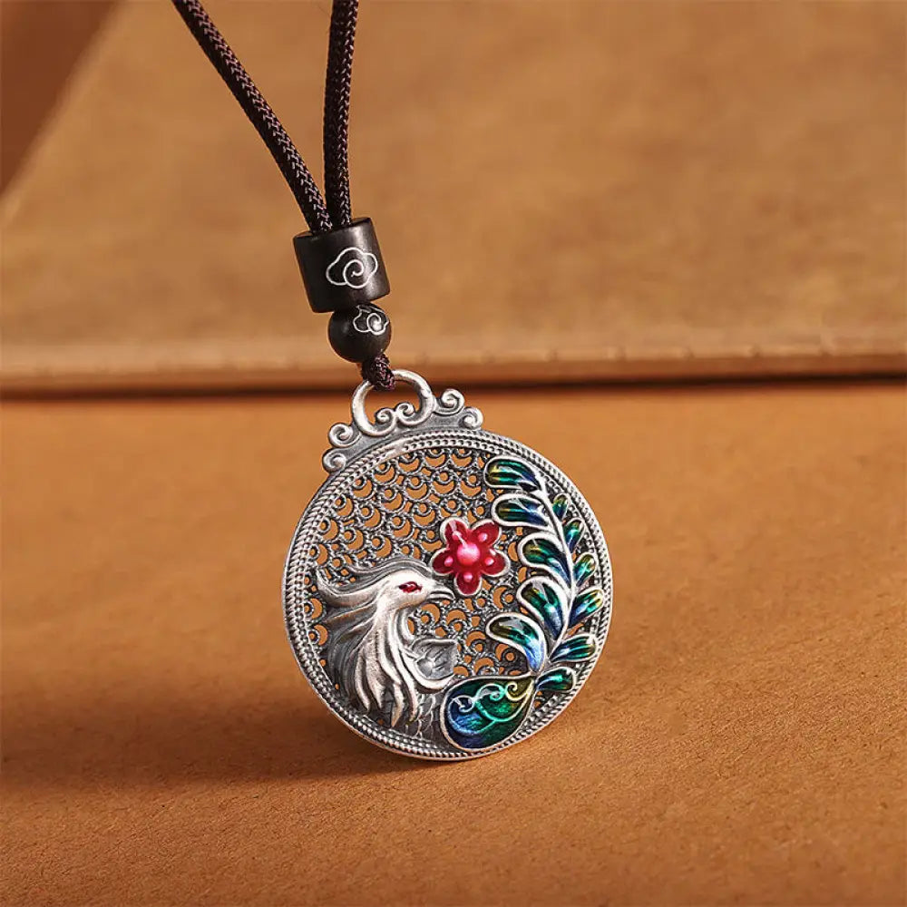 BWOOOH 990 sterling silver phoenix luck protection necklace pendant