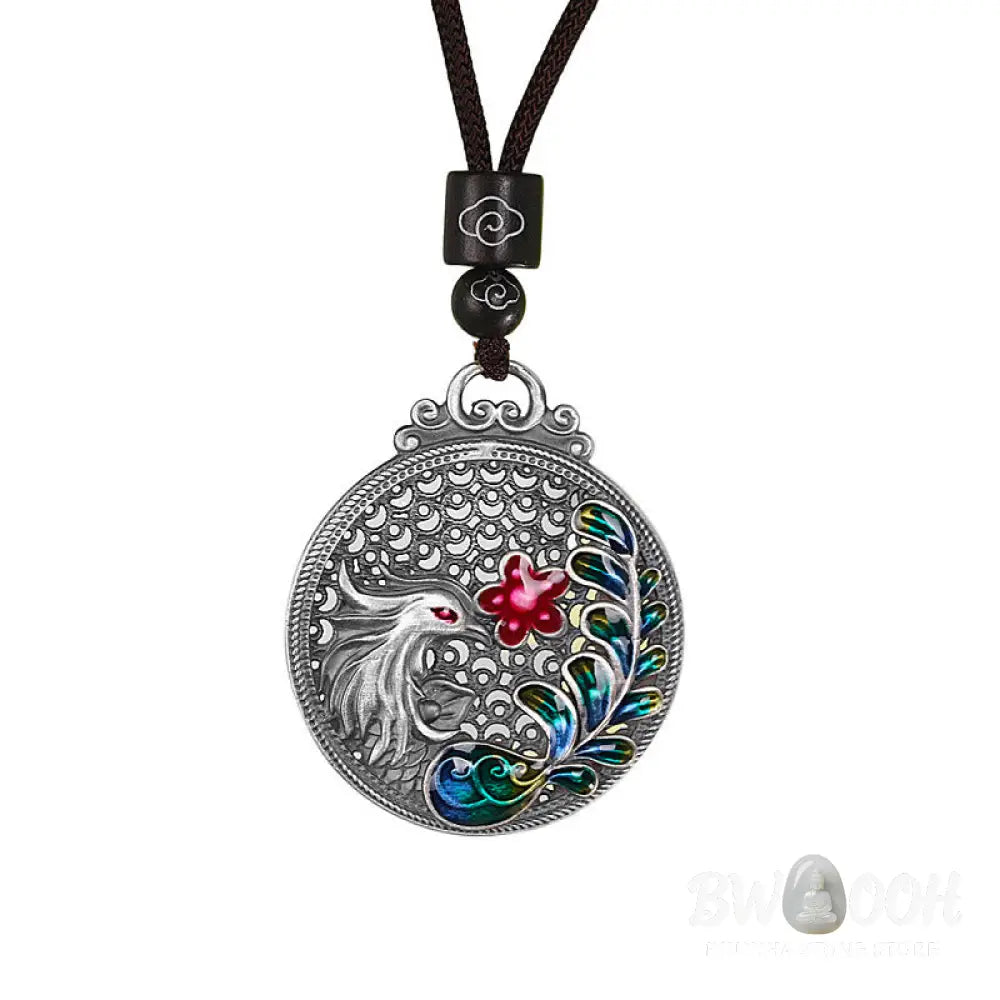 Buddha Stones 990 Sterling Silver Phoenix Luck Protection Necklace Pendant - BWOOOH - Phoenix(Luck♥Strength)