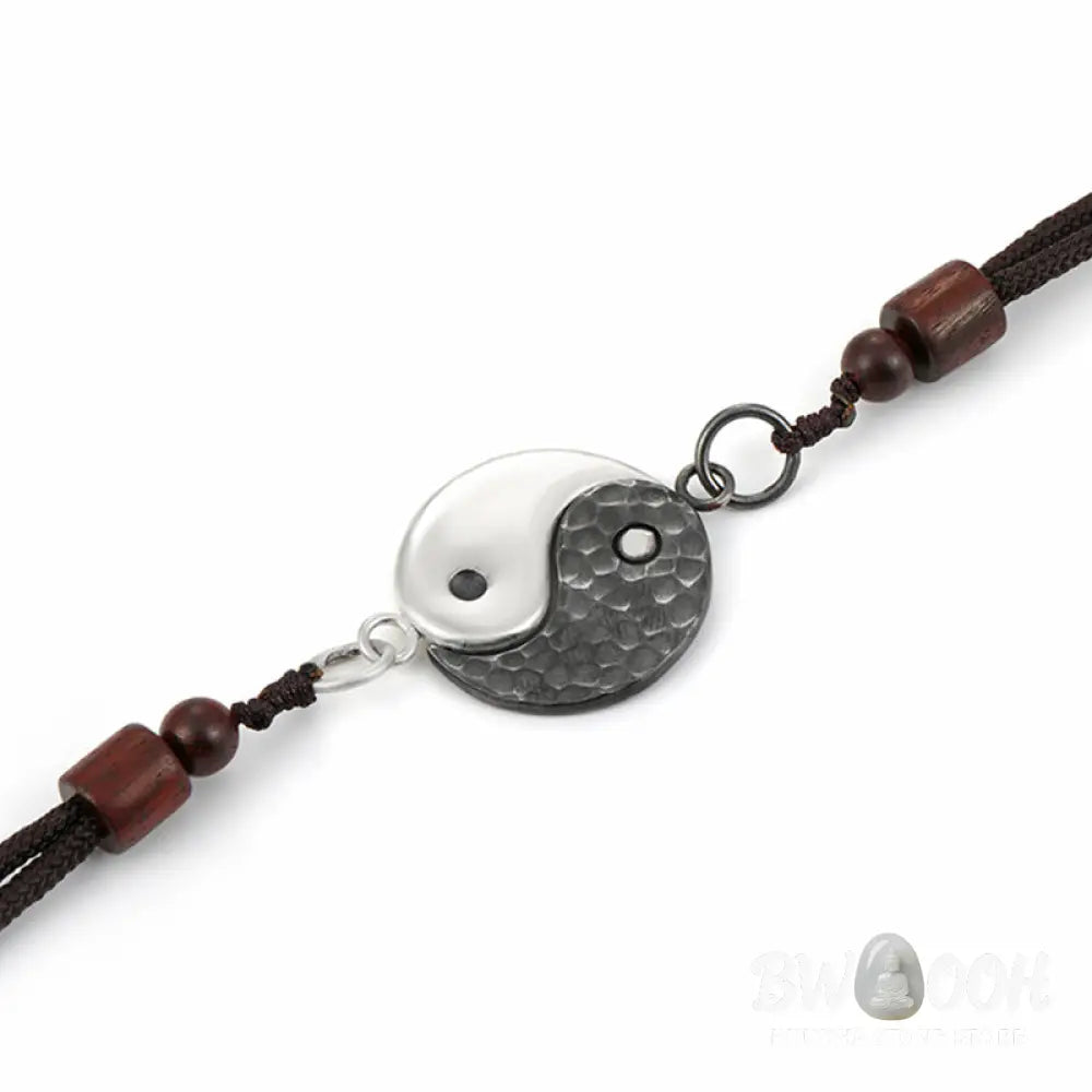 Buddha Stones 990 Sterling Silver Yin Yang Balance Harmony Necklace Pendant - BWOOOH - Necklaces &amp; Pendants