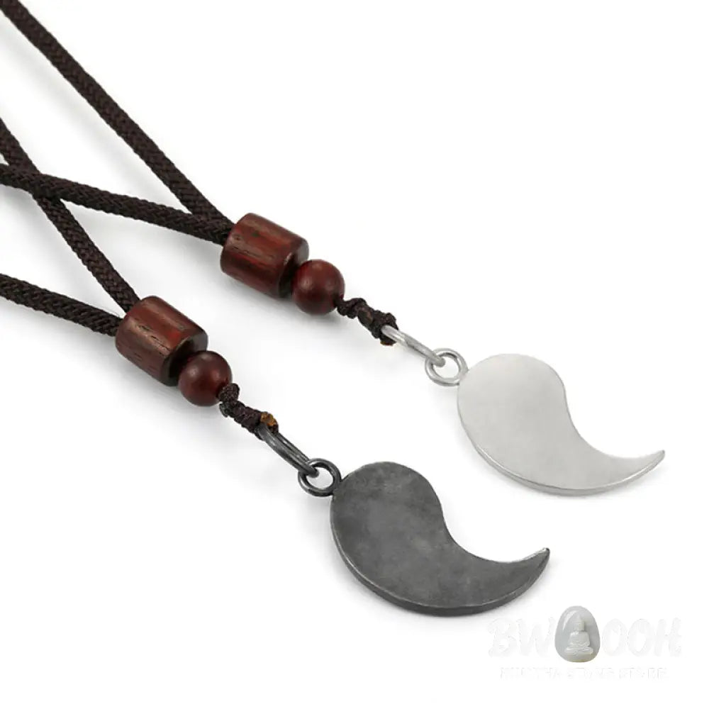 Buddha Stones 990 Sterling Silver Yin Yang Balance Harmony Necklace Pendant - BWOOOH - Necklaces &amp; Pendants