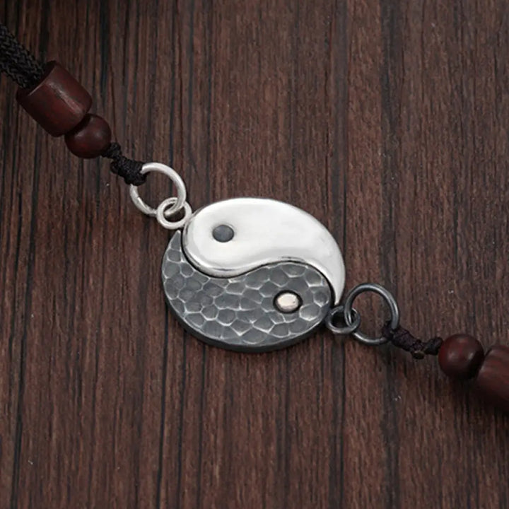 BWOOOH 990 Sterling Silver Yin Yang Balance Harmony Necklace Pendant