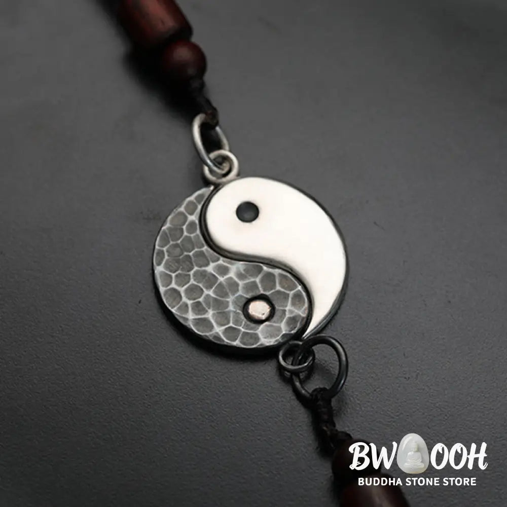 Buddha Stones 990 Sterling Silver Yin Yang Balance Harmony Necklace Pendant - BWOOOH - Necklaces &amp; Pendants